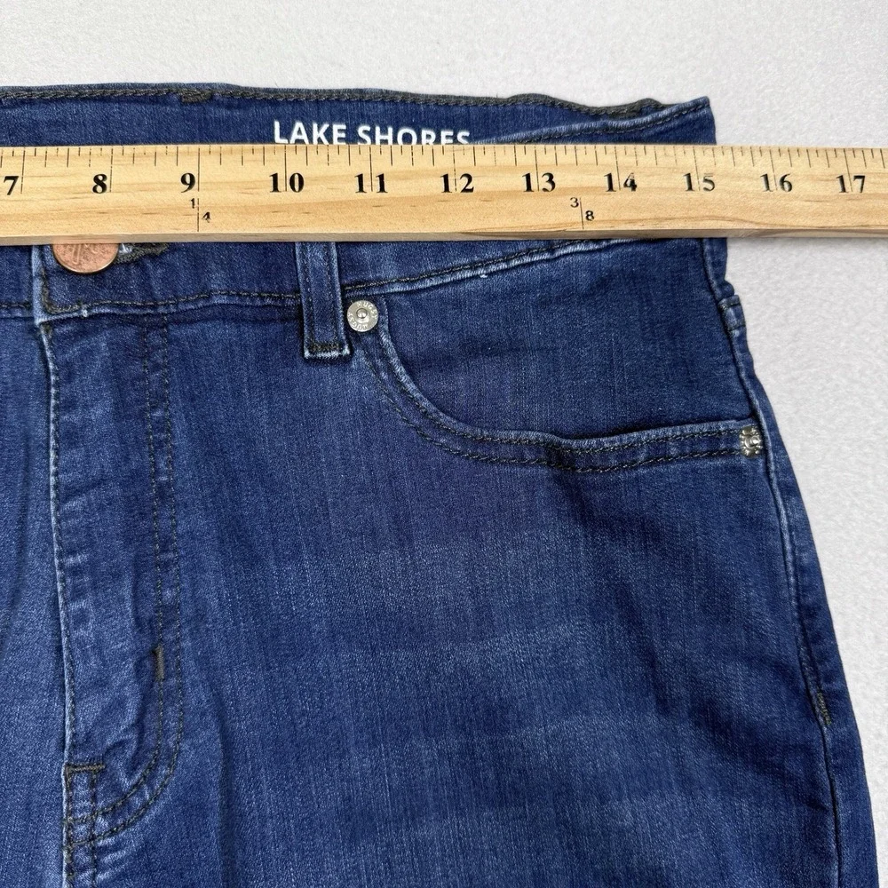 Mugsy Jeans Mens 32x30 Lake Shores Dark Blue Straight Regular Stretch 5 Pocket